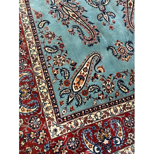 149 - ANTIQUE ISPHAHAN RUG, 171cm x 110cm.