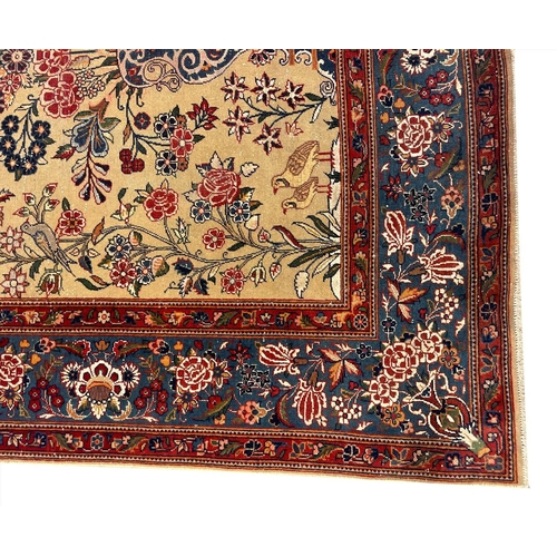 150 - PERSIAN PART SILK KASHAN RUGS, a pair, 200cm x 130cm (2)