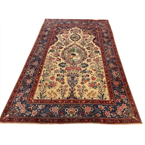 150 - PERSIAN PART SILK KASHAN RUGS, a pair, 200cm x 130cm (2)