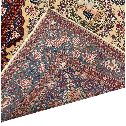 150 - PERSIAN PART SILK KASHAN RUGS, a pair, 200cm x 130cm (2)