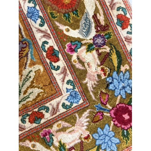 151 - PART SILK TABRIZ RUGS, a pair, 151cm x 102cm. (2)