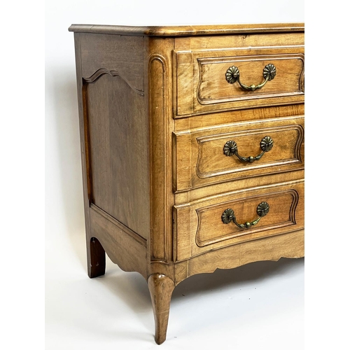 155 - COMMODE, French early 20th century Louis XV design walnut with three long drawers, 87cm H x 114cm x ... 