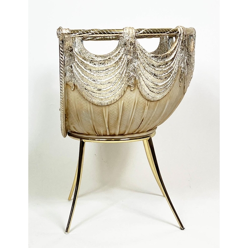 160 - TUB CHAIRS, a pair, Italian neo-classical design in the manner of Gianni Versace, 71cm H x 69cm W. (... 