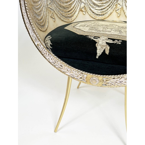 160 - TUB CHAIRS, a pair, Italian neo-classical design in the manner of Gianni Versace, 71cm H x 69cm W. (... 