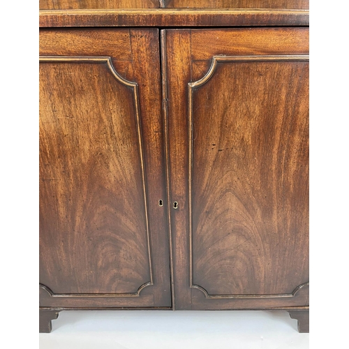 163 - BOOKCASE, George III, mahogany, dentilled cornice above astral glazed doors enclosing shelves above ... 