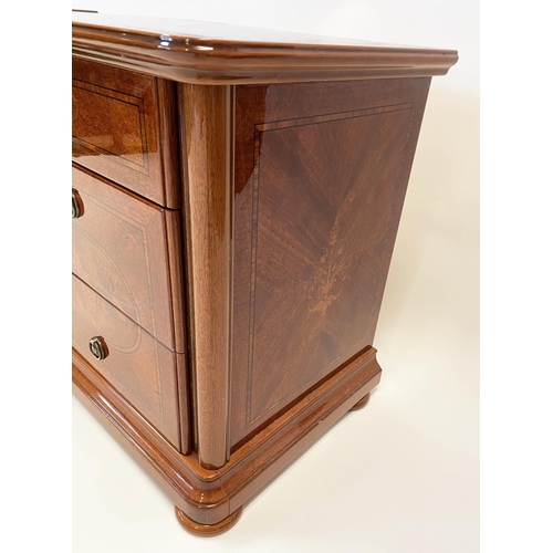 166 - BEDSIDE DRAWERS, a pair, Italian style, (to match previous lot), 56cm W x 42cm D x 60cm H. (2)