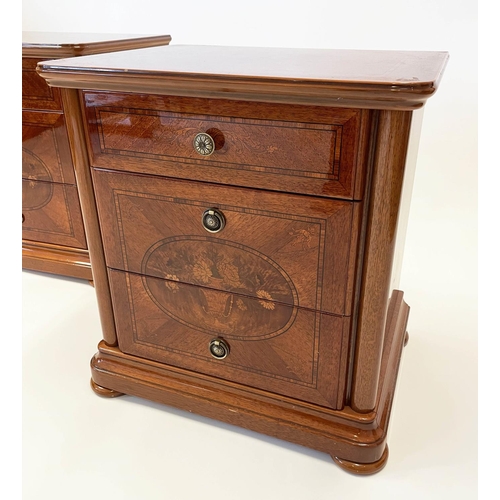 166 - BEDSIDE DRAWERS, a pair, Italian style, (to match previous lot), 56cm W x 42cm D x 60cm H. (2)