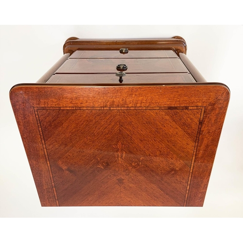 166 - BEDSIDE DRAWERS, a pair, Italian style, (to match previous lot), 56cm W x 42cm D x 60cm H. (2)