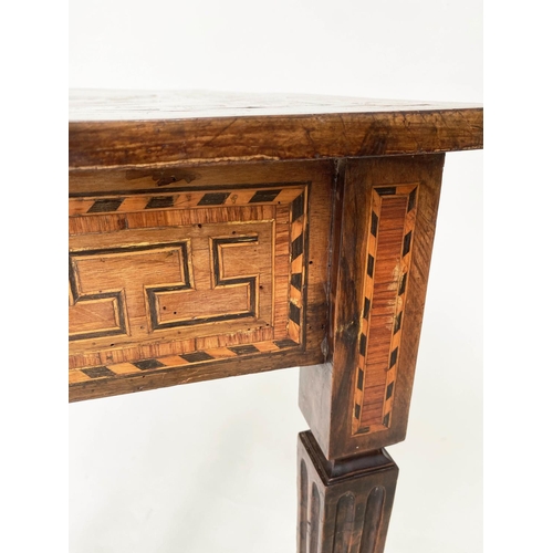 175 - ITALIAN SIDE TABLE, late 18th century walnut, satinwood and tulipwood crossbanded and ebony inlaid w... 