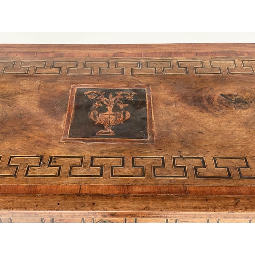 175 - ITALIAN SIDE TABLE, late 18th century walnut, satinwood and tulipwood crossbanded and ebony inlaid w... 