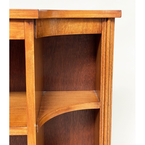 177 - SATINWOOD BOOKCASE, Regency design satinwood and rosewood crossbanded on turned supports, 90cm H x 2... 