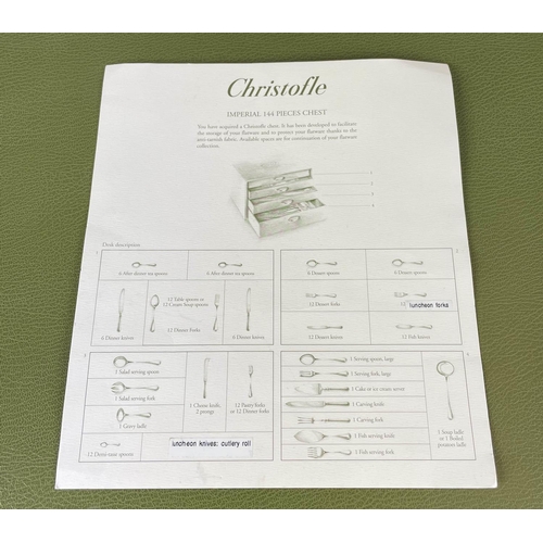 2 - CHRISTOFLE CANTEEN OF CUTLERY, Imperial 144 piece, twelve place setting, with serving spoon and othe... 