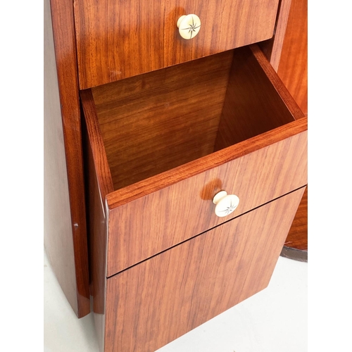 211 - STARBAY 'MARIE GALANTE' DRESSING TABLE, rosewood veneered opening to reveal three section folding mi... 