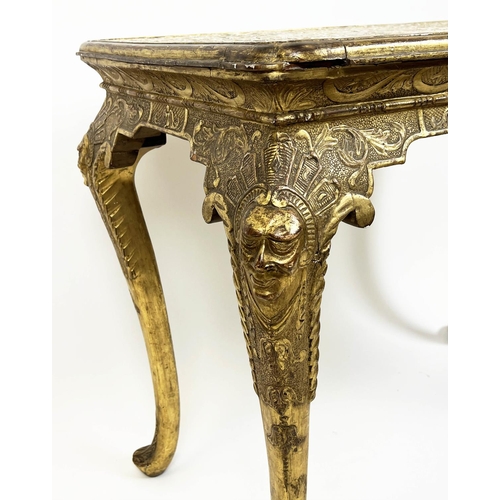 237 - CENTRE TABLE, 77cm H x 95cm W x 56cm D, late 19th/early 20th century George I style giltwood with re... 