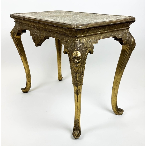 237 - CENTRE TABLE, 77cm H x 95cm W x 56cm D, late 19th/early 20th century George I style giltwood with re... 