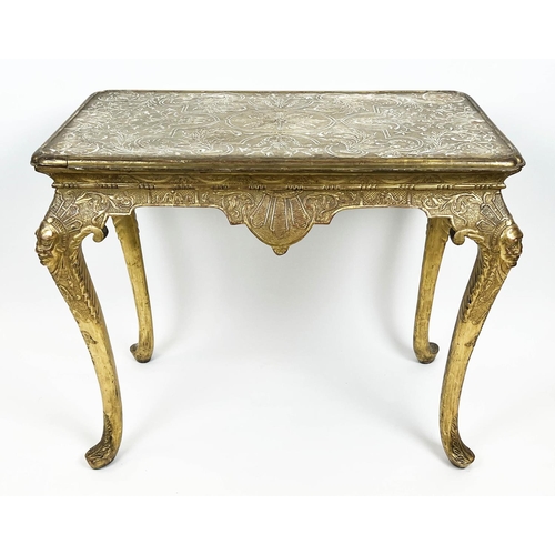 237 - CENTRE TABLE, 77cm H x 95cm W x 56cm D, late 19th/early 20th century George I style giltwood with re... 