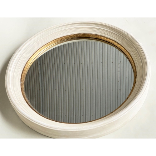 259 - WALL MIRROR, Regency style circular with reeded frame and gilt slip, 86cm W.