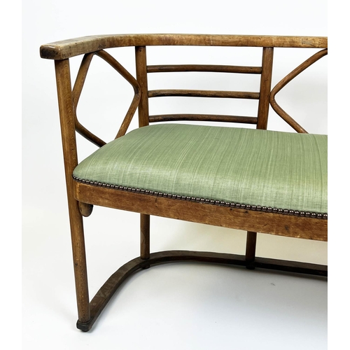 309 - THONET FLEDERMAUS SOFA, by Josef Hoffman, with John Boyd horse hair seat, 124cm W.