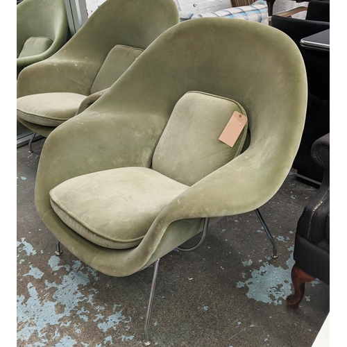 311 - KNOLL WOMB CHAIR, by Eero Saarinen, velvet upholstered, 105cm x 85cm x 92cm approx.