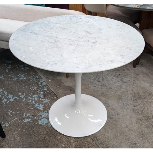 316 - AFTER EERO SAARINEN TULIP STYLE TABLE, 91cm x 73.5cm H.