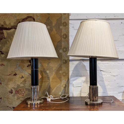 RALPH LAUREN TABLE LAMPS, a pair, 82cm H with shades. (2)