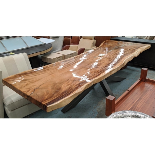 343 - COSSET DINING TABLE, 318cm L x 126cm W x 76cm H.