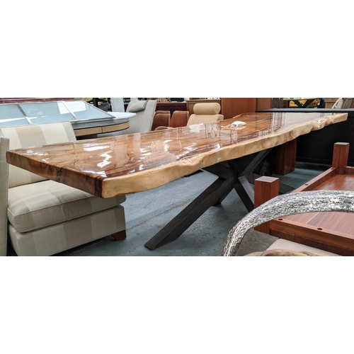 343 - COSSET DINING TABLE, 318cm L x 126cm W x 76cm H.