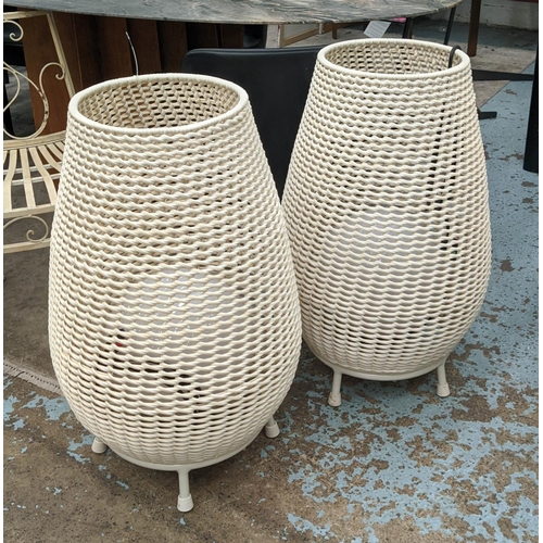 367 - PAOLO MOSCHINO SAN JUAN OUTDOOR CYLINDER LAMPS, a pair, 80cm H. (2)