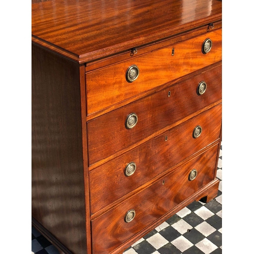 373 - BACHELOR'S CHEST, 95cm H x 85cm W x 57cm D, George III mahogany with brushing slide above 4 drawers.