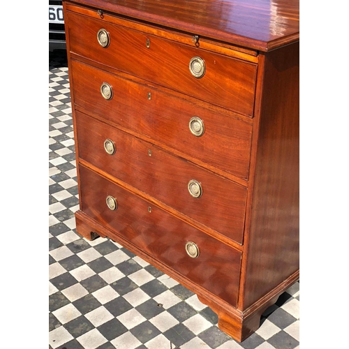 373 - BACHELOR'S CHEST, 95cm H x 85cm W x 57cm D, George III mahogany with brushing slide above 4 drawers.