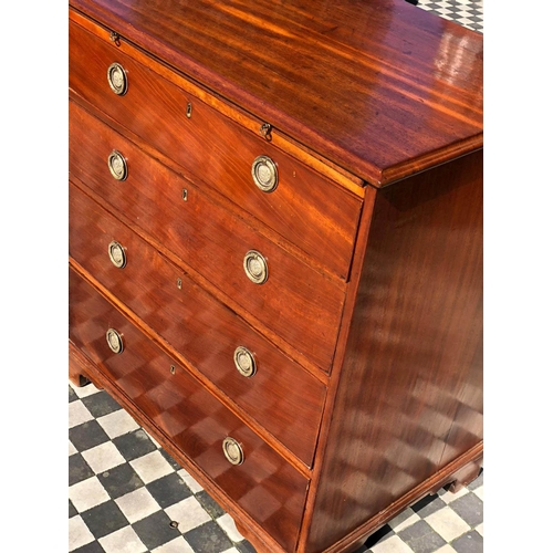 373 - BACHELOR'S CHEST, 95cm H x 85cm W x 57cm D, George III mahogany with brushing slide above 4 drawers.