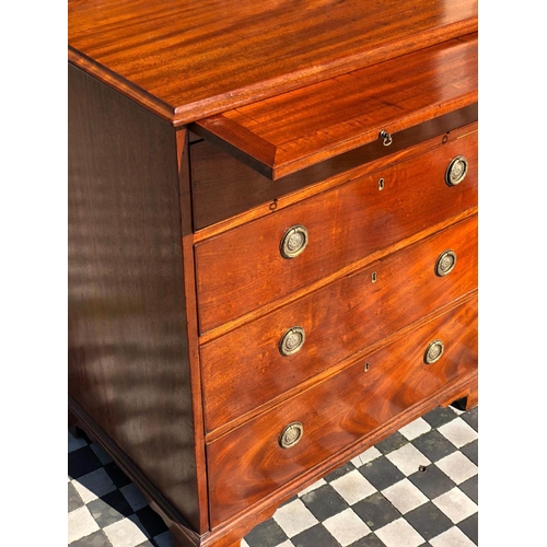 373 - BACHELOR'S CHEST, 95cm H x 85cm W x 57cm D, George III mahogany with brushing slide above 4 drawers.