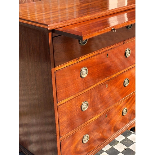 373 - BACHELOR'S CHEST, 95cm H x 85cm W x 57cm D, George III mahogany with brushing slide above 4 drawers.