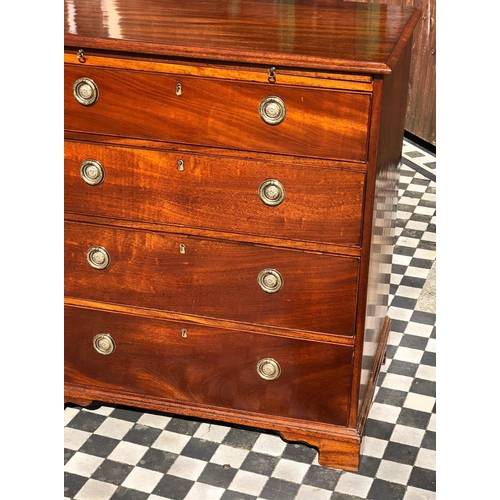 373 - BACHELOR'S CHEST, 95cm H x 85cm W x 57cm D, George III mahogany with brushing slide above 4 drawers.