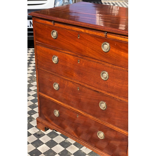 373 - BACHELOR'S CHEST, 95cm H x 85cm W x 57cm D, George III mahogany with brushing slide above 4 drawers.