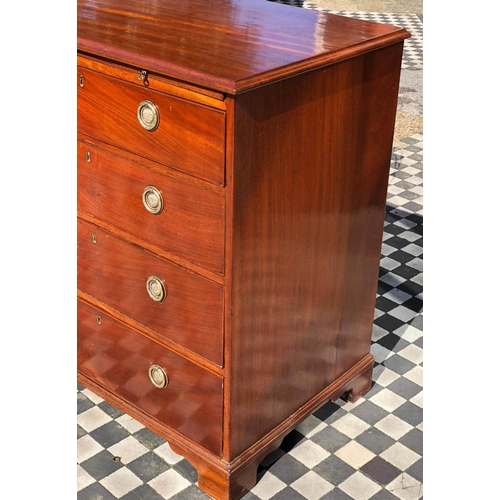 373 - BACHELOR'S CHEST, 95cm H x 85cm W x 57cm D, George III mahogany with brushing slide above 4 drawers.