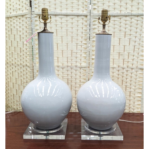 377 - PAOLO MOSCHINO WHITE GOURD VASE TABLE LAMPS, a pair, 68cm H. (2)