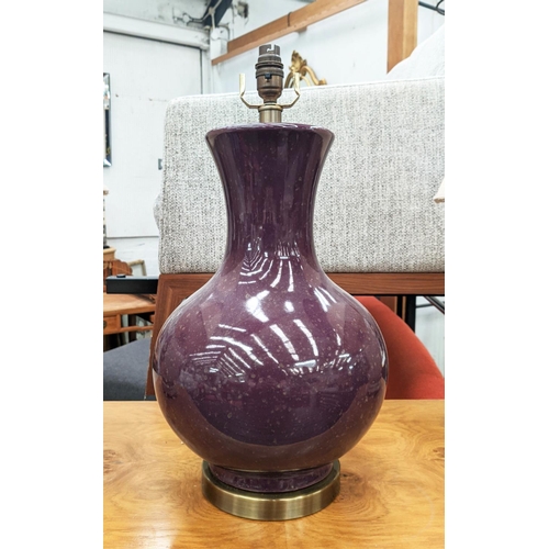 394 - PAOLO MOSCHINO AUBERGINE TABLE LAMP, 51cm H.