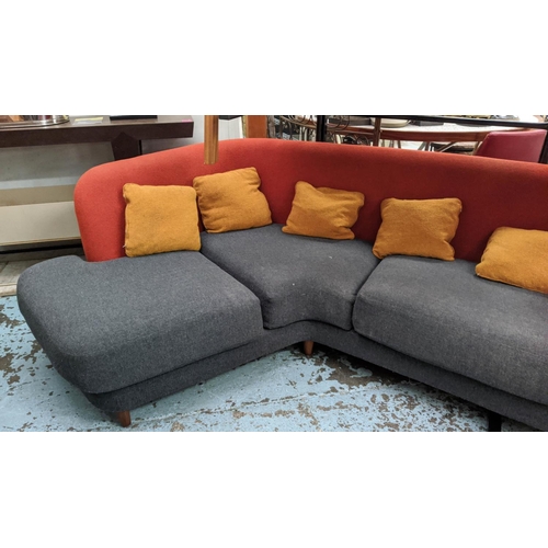 419 - SAXUM BOOM BOOMERANG SOFA, by Sarah George, in kravat tundra wool upholstery, 220cm W.