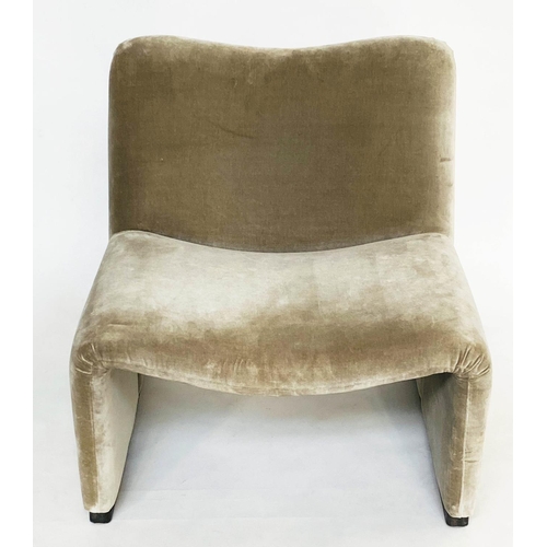 433 - SOHO HOMES LOVETT CHAIRS, a pair, putty green velvet velour, 69cm W x 75cm H. (2)