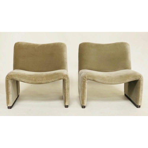 433 - SOHO HOMES LOVETT CHAIRS, a pair, putty green velvet velour, 69cm W x 75cm H. (2)