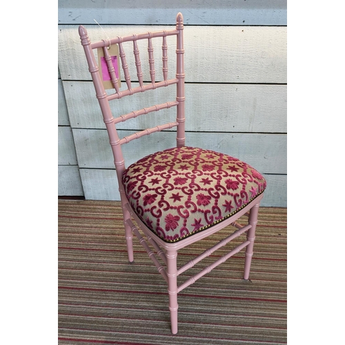 476 - GUCCI CHIAVARI CHAIR, 96cm H x 44cm D, with GG jacquard upholstery.