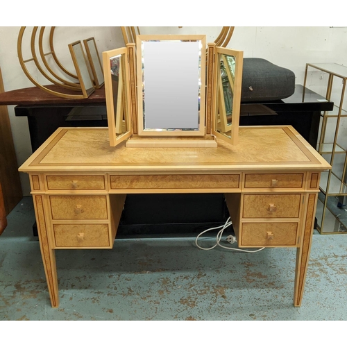 479 - LINLEY DRESSING DESK AND DRESSING MIRROR, by David Linley, mirror, 79cm x 49cm x 21cm, desk, 130cm W... 