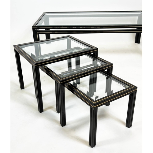 481 - PIERRE VANDEL COFFEE TABLE, 1970s French, 41cm H x 125cm x 75cm, together with a matching Pierre Van... 