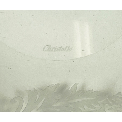 2 - CHRISTOFLE PARIS ORANGERIE CRYSTAL CENTRE PIECE BOWL, with etched thistle motif, 36cm diam., along w... 