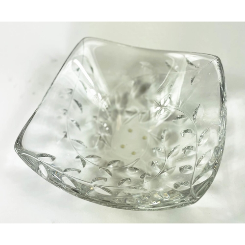 2 - CHRISTOFLE PARIS ORANGERIE CRYSTAL CENTRE PIECE BOWL, with etched thistle motif, 36cm diam., along w... 