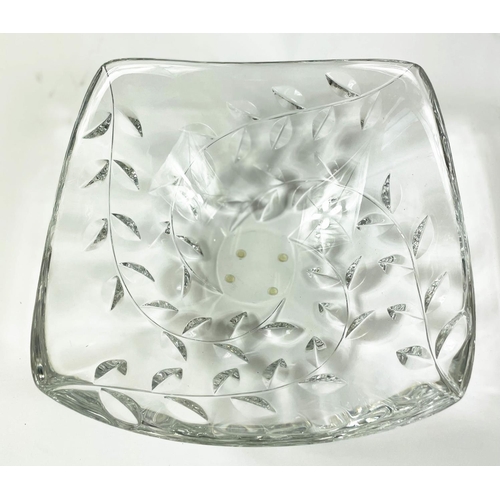 2 - CHRISTOFLE PARIS ORANGERIE CRYSTAL CENTRE PIECE BOWL, with etched thistle motif, 36cm diam., along w... 