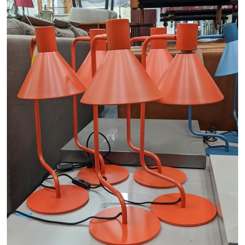 271 - MADE.COM DESK LAMPS, a set of five, orange finish, 52cm H. (5)