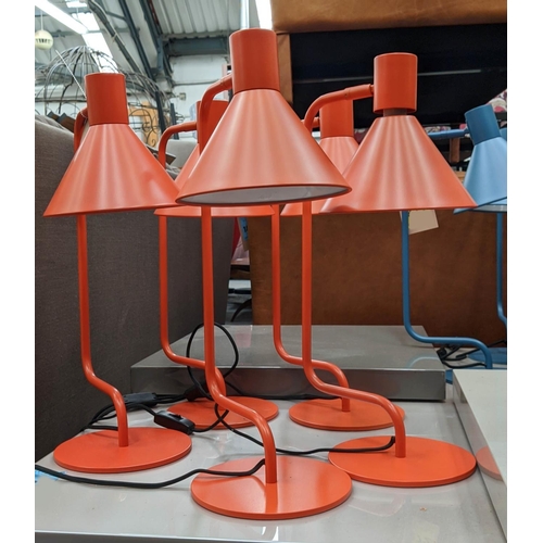 271 - MADE.COM DESK LAMPS, a set of five, orange finish, 52cm H. (5)