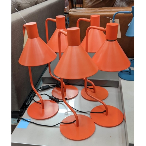 271 - MADE.COM DESK LAMPS, a set of five, orange finish, 52cm H. (5)